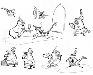 Drawings of the Scotsman by Chris Reccardi, for his cartoon "Hard Times for Haggis".