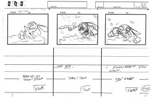 Storyboard drawings by Chris Reccardi for "Space Madness", which he did with Jim Smith.